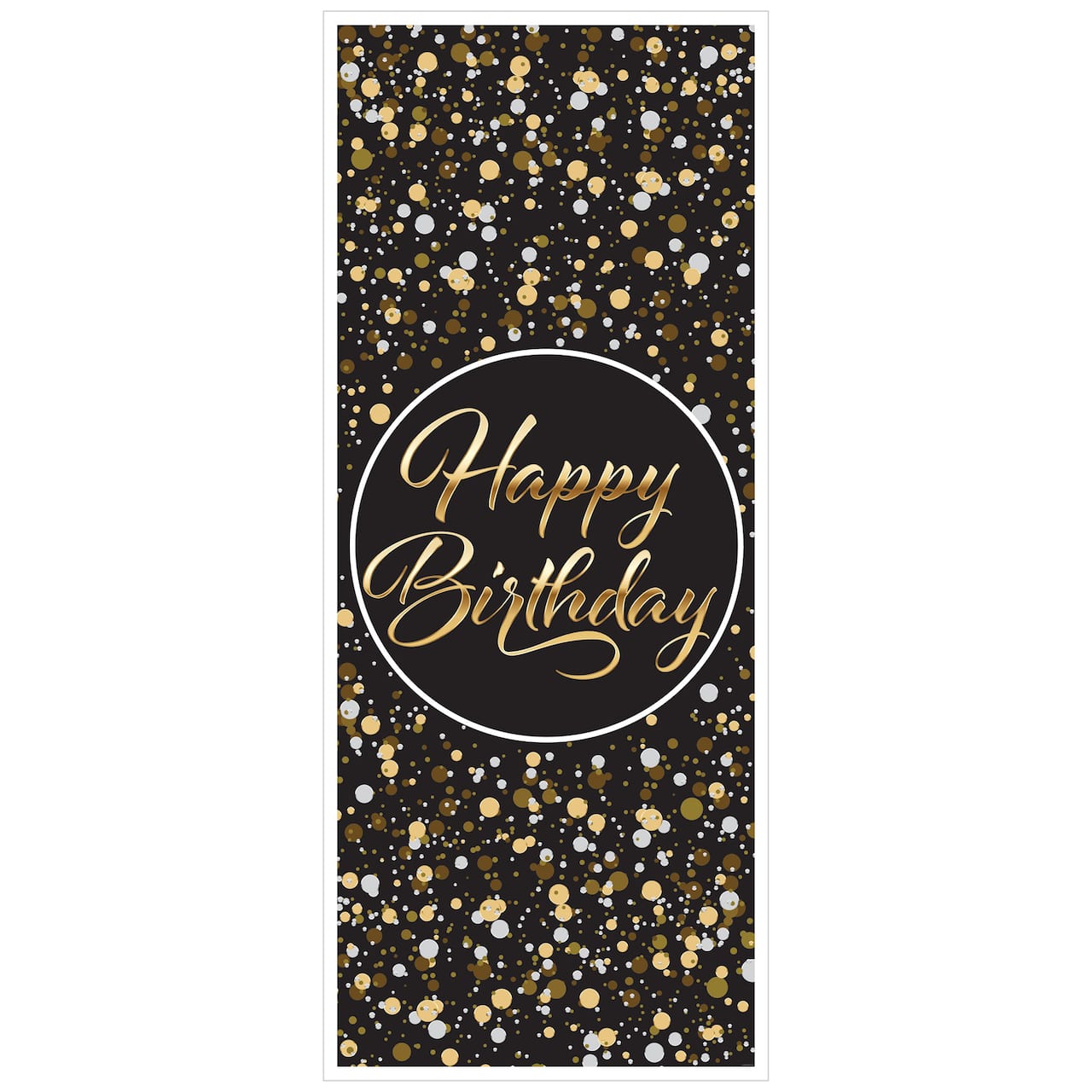 Beistle 30" x 6ft. Black Happy Birthday Door Covers, 2ct.